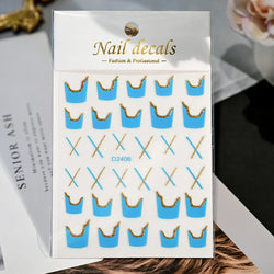 1Pc Red Pink White Heart Bow Nail Art Stickers with Glitter Sequins 5D Self Adhesive Nail Decorations Slider Decals DIY Manicure (ONLINE ORDER ONLY)