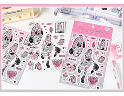 1pcs New Kawaii Heartbeat Girl Scrapbooking Sticker Art Collage Diary Journal DIY Craft Aesthetics Decorative Sticker Stationery (ONLINE ORDER ONLY)