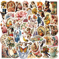 Victorian Vintage Art Cartoon Stickers for Phone Laptop Luggage Skateboard Decals (Online Order Only)
