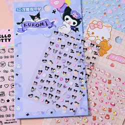 1pc 5D Cartoon Nail Art Stickers Waterproof Matte Finish with Kuromi, Cinnamoroll & Hello Kitty Designs Perfect for DIY Manicure (Online Order Only)
