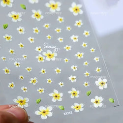 Vivid Honey Bee Ribbon Bowknot Pot Daisy Wreath Flower Shining Tulip Honeycomb Jar Self Adhesive Nail Art Sticker Manicure Decal (ONLINE ORDER ONLY)