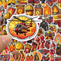 10/30/61pcs Fire Hero Firefighter Stickers Fireman Decal Laptop Suitcase Motorcycle Car Phone Decoration Sticker Kid Classic Toy (Online Order Only)
