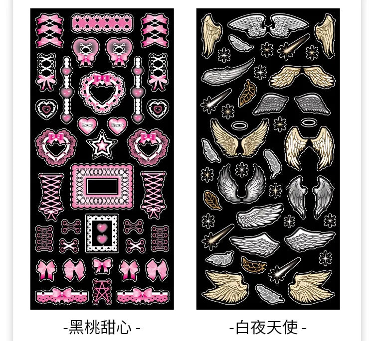 Korea Ins Sweet Love Chain Dialog Decorative Stickers Hand Account Idol Card DIY Material Sticker Personalized Kawaii Stationery (ONLINE ORDER ONLY)