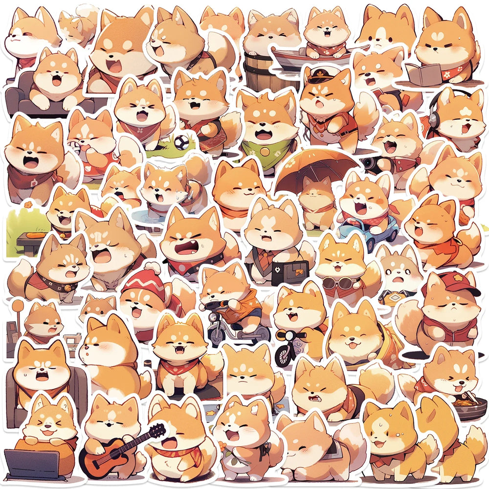 52Pcs Puppy Cartoon Stickers For Car Motorcycle Travel Luggage Guitar Waterproof Graffiti Kids Sticker (Online Order Only)