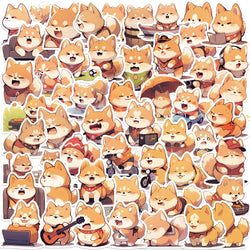 52Pcs Puppy Cartoon Stickers For Car Motorcycle Travel Luggage Guitar Waterproof Graffiti Kids Sticker (Online Order Only)