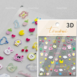 Lovely Cartoon Halo Dyeing Cat Bowkbot Paw Kitten Star Love Charming Self Adhesive Nail Art Sticker Cute Animals Manicure Decal (ONLINE ORDER ONLY)