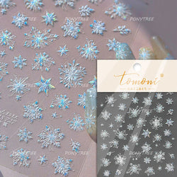 Snowflake Butterfly Rhinestone Shiny Totem Self Adhesive Nail Art Stickers Romantic Charm Chic Rose Flower Pearl Manicure Decals (ONLINE ORDER ONLY)