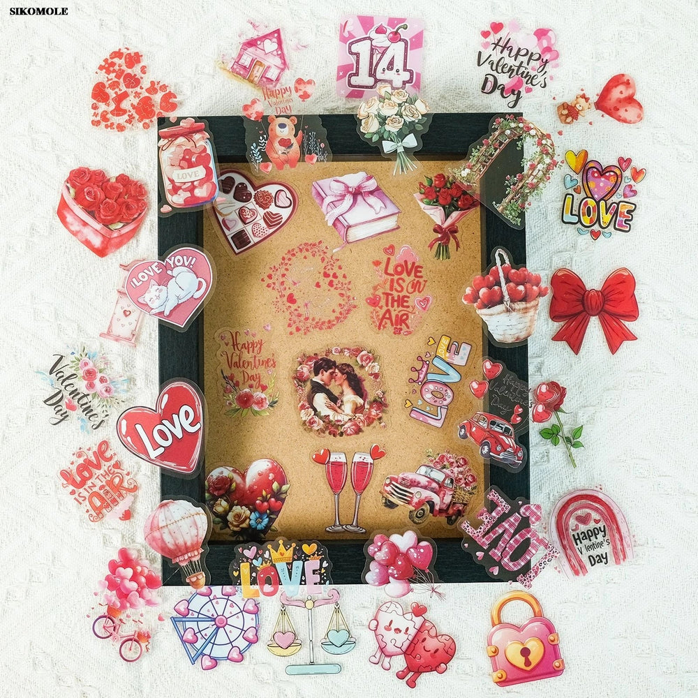 50PCS Romantic LOVE Graffiti Stickers Transparent PET for Laptops Skateboards DIY (Online Order Only)