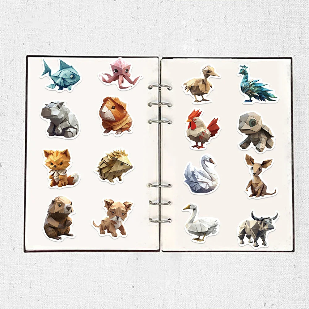 58pcs Origami Aanimal Stickers for Kids Boys Girl Baby Toys Shower Wall Decal For Notebook Water Bottle Luggage Laptop Phone (ONLINE ORDER ONLY)
