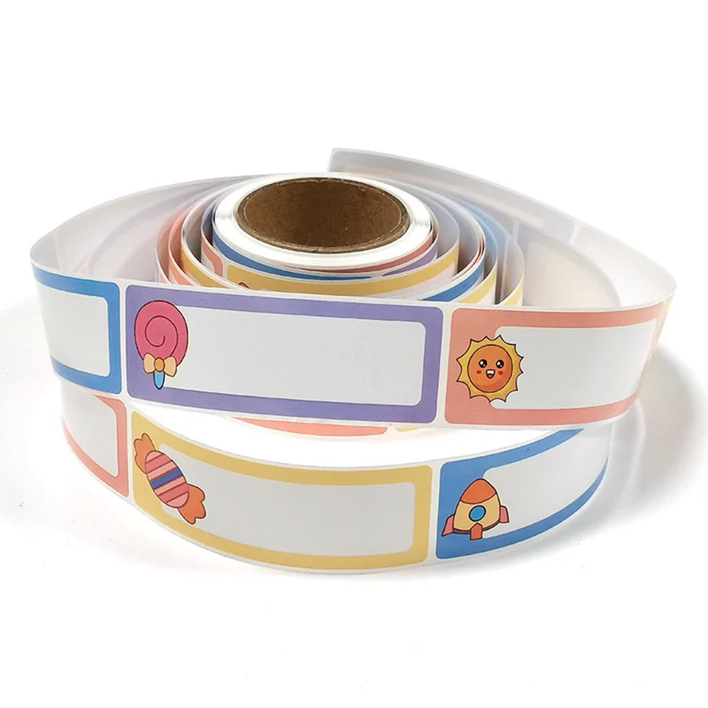 120pcs/roll Cartoon Handwritten Children's Student Name Stickers Kitchen Refrigerator Reminder Food Storage Marker Stickers (ONLINE ORDER ONLY)