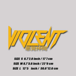 "VIOLENT" decal,JDM style stickers,creative&fashion decal with high quality for car trucks motorcycles&laptops!For a Unique look (ONLINE ORDER ONLY)