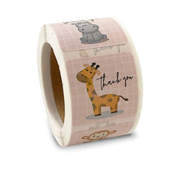 50-300pcs Cartoon Thank You Stickers Animal Adhesive Seal Labels for Business Cards Handmade Gift Decoration Labels Kids Rewards (Online Order Only)