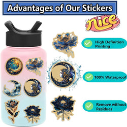 50pcs Retro Astronomy Universe Planets Stickers Galaxy Moon Astrology Aesthetic Decals Sticker for Suitcase Phone Notebook﻿ (ONLINE ORDER ONLY)