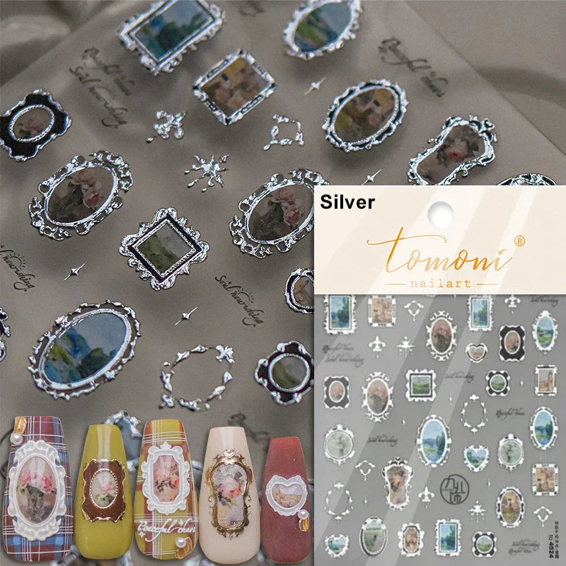 Round Jeans Square Sexy Blue Series Cowboy Lucky Beautiful Letter Self Adhesive Nail Art Sticker Pearl Rhinestone Manicure Decal (ONLINE ORDER ONLY)