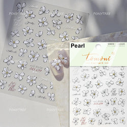 Charm Pink Yellow Flower Petal Stamen Stamen Peony Self Adhesive Nail Art Decorations Stickers Shiny Rhinestone Manicure Decals (ONLINE ORDER ONLY)