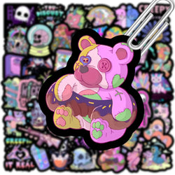10/30/50PCS Cute Gothic Horror Halloween Skull Stickers Graffiti DIY Skateboard Phone Motorcycle Notebook Bike PVC Car Sticker (Online Order Only)
