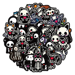 Cartoon Animal Skull Stickers for Snowboard Laptop Luggage Car Fridge Decor (ONLINE ORDER ONLY)