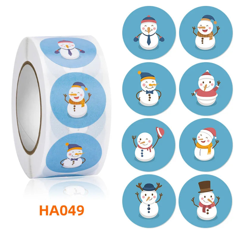 500Pcs Christmas Stickers 1inch Snowflakes Holiday Stickers Xmas Gift Label for Envelope Box Gift Decor (ONLINE ORDER ONLY)