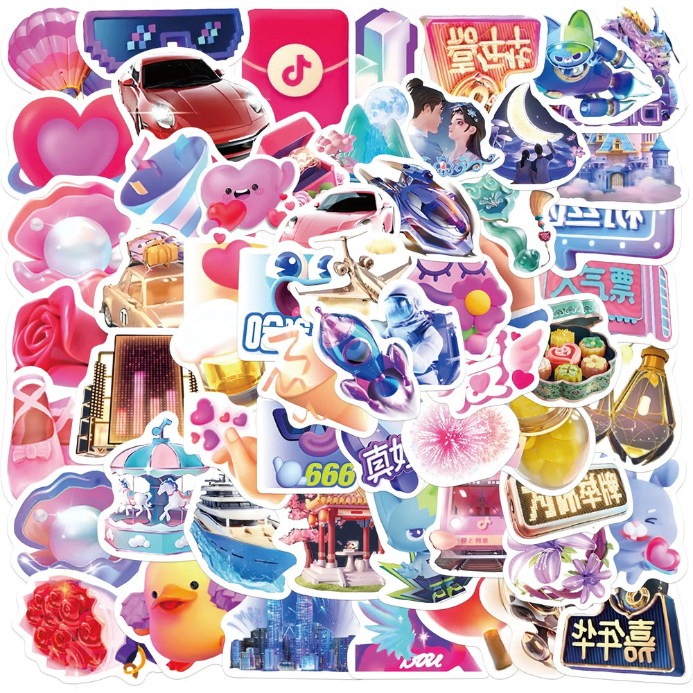 78Pcs Girls Cartoon Gift Stickers Cartoon Waterproof Graffiti Vinyl Decals For laptop Guitar Suitcase Skateboard Toys Gifts (Online Order Only)