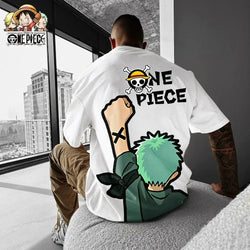 One Piece Graphic T-Shirt: Luffy & Zoro Oversized Streetwear (ONLINE ORDER ONLY)