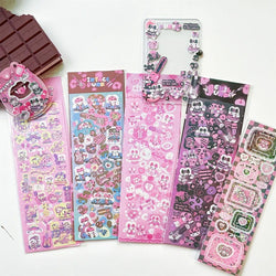 Korean ins Cute Punk Rock Bunny Stickers Hand Account Idol Card DIY Material Decorative Sticker Personalized Kawaii Stationery (Online Order Only)