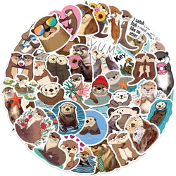 50PCS Cute Otter Animal Cartoon Sticker Decals DIY Phone Laptop Stationery Waterproof Kawaii Kids Decoration Sticker Toys (ONLINE ORDER ONLY)