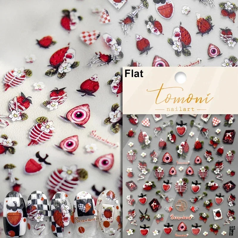 Cat Eye Shiny Blue Purple Spider Cross Love Heart Star Snake Web Jelly Thrilling Nail Art Stickers Manicure Decals Halloween (ONLINE ORDER ONLY)