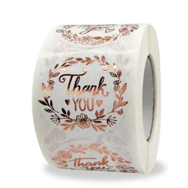 500 PCs Thank You Stickers, Monogrammed Floral Pattern Label Stickers, Thanksgiving Gift Stickers, Sticker Labels (Online Order Only)