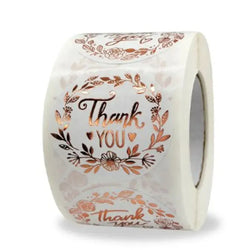 500 PCs Thank You Stickers, Monogrammed Floral Pattern Label Stickers, Thanksgiving Gift Stickers, Sticker Labels (Online Order Only)