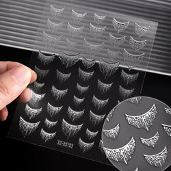 1pc 3D Gradient French Nail Stickers with Crown & Tassel Design Gold Silver Lines Self-Adhesive Nail Art Waterfall Manicure Foil (Online Order Only)