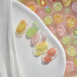 Colorful Fruit Lemon Grapefruit Kiwifruit Candy Popsicle Rabbit Cherry Apple Paw Jelly Adhesive Nail Art Sticker Manicure Decals (ONLINE ORDER ONLY)