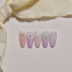 Colourful Tender Bowknot Embossment Shiny Tie Delicate Elegant 3D 5D Self Adhesive Nail Art Stickers Rhinestone Manicure Decals (ONLINE ORDER ONLY)