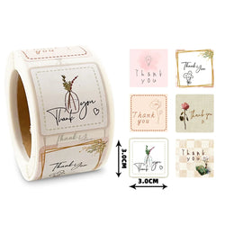 50-300pcs Holiday/Birthday/Wedding Party Gifts Decor Seal Sticker Cute Cartoon Floral Thank You Stickers Baking Envelope Labels (Online Order Only)
