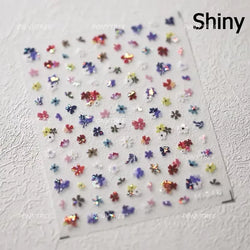 Chic Wild Flower Oil Painting Small Variegated Daisy Peach Blossom Lavender Petal Adhesive Nail Art Stickers Manicure Decals (Online Order Only)