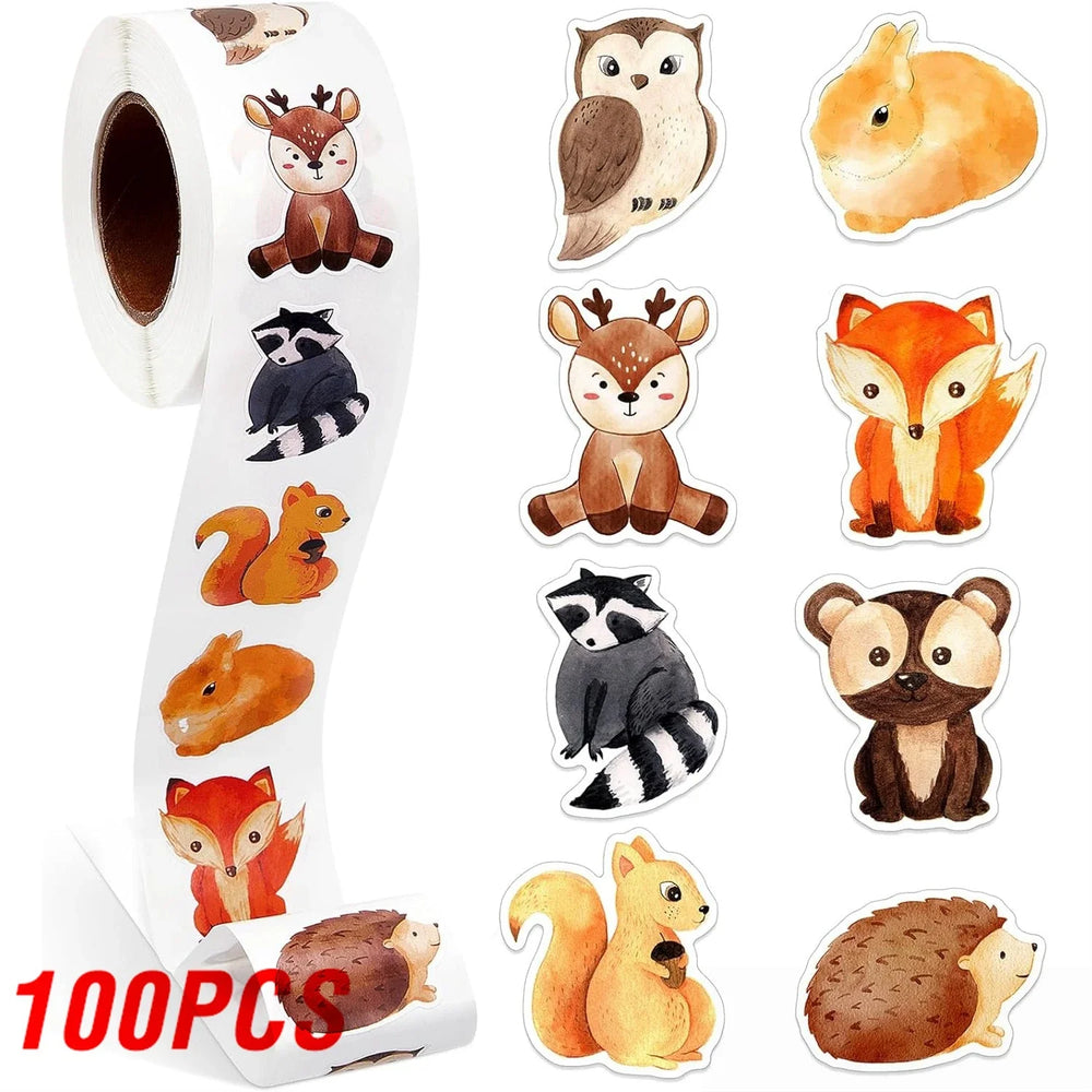 100-500pcs Cute Animals Stickers Reward Stickers For Kids For Students Motivational Gift Decoration Label Stationery Sticker (ONLINE ORDER ONLY)