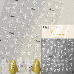 Mini Three Leaf Flower Magnolia Lotus Flower Stem Gradual Petal Line Arc Metal Sillver Delicate Nail Art Stickers Manicure Decal (Online Order Only)