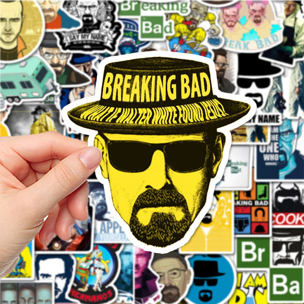 10/30/50pcs TV Series Breaking Bad Graffiti Stickers Decals  Travel Luggage Laptop Skateboard Helmet Car Cool Sticker Kids Toy (ONLINE ORDER ONLY)