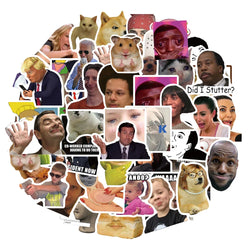 Funny Meme Graffiti Stickers for Cars, Luggage, Laptop - Waterproof Cartoon Decals (10/30/50pcs) (Online Order Only)