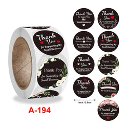 500 Pcs Round Black Thank You Bond Party Adhesive Diy Seal Stickers Decorative Album Diary Cartoon Label Decor (ONLINE ORDER ONLY)