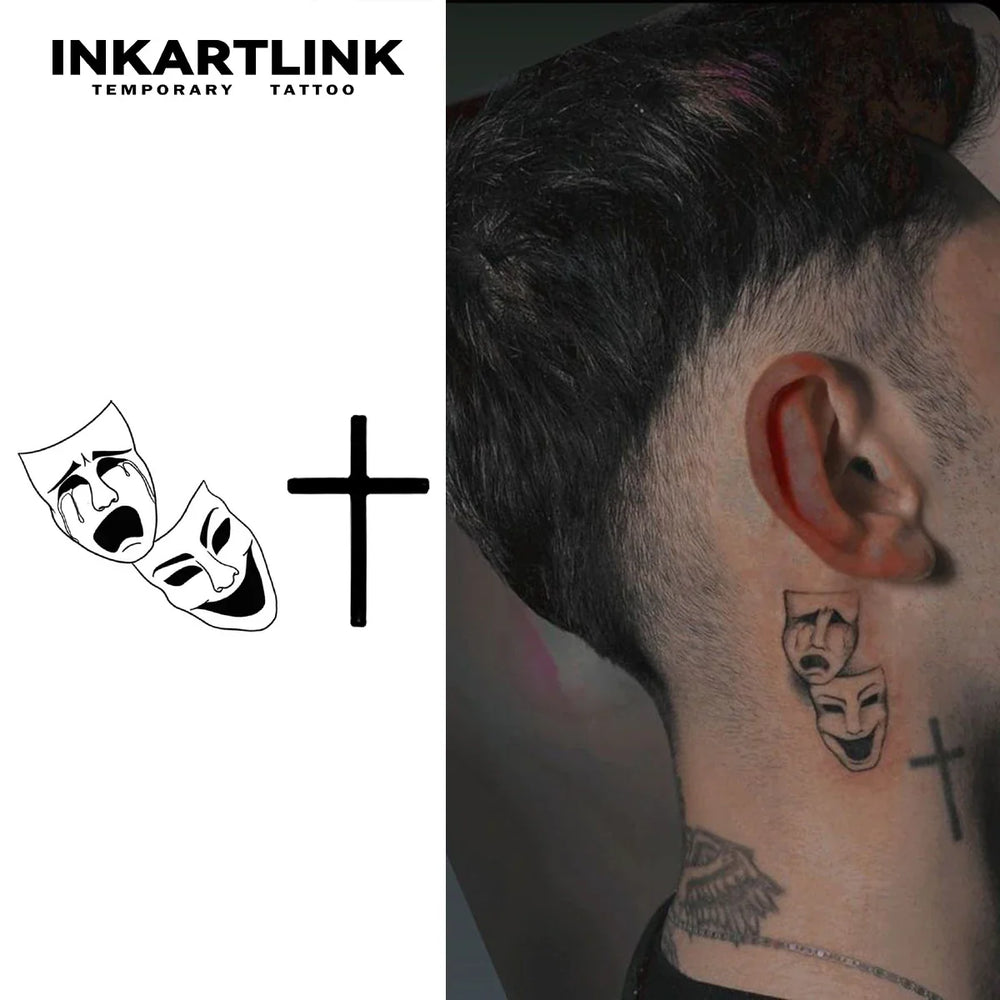 Clown Cross  Temporary Tattoo,Lasts To 15 Days New Technology Magic Waterproof Semi Permanent Sticker. (Online Order Only)