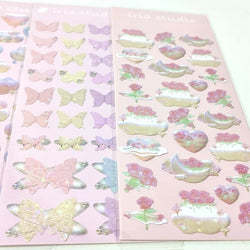 Cute Star Moon Rose Series Laser Stickers Hand Account Idol Card DIY Material Decorative Sticker Personalized Korean Stationery (ONLINE ORDER ONLY)