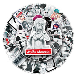 50Pcs Cute Cartoon Girls Waterproof Vinyl Stickers for Skateboard Snowboard Decals (ONLINE ORDER ONLY)