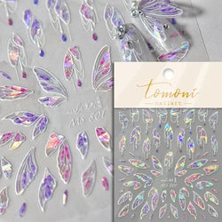 Charming Blue Sparrow Feather Rhinestone Wings Peacock Sparrow Dreamy Jelly Stars Self Adhesive Nail Art Stickers Manicure Decal (ONLINE ORDER ONLY)