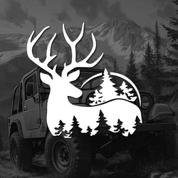Deer & woods Stickers Forest Animals Self-adhesive Vinyl Car Decals，Perfect for Automobiles, Motorcycles, Trucks & Laptops! (ONLINE ORDER ONLY)