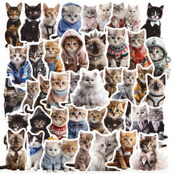 50PCS Cute Cat Animals Kawaii DIY Stickers For Waterproof Skateboard Laptop Phone Diary Car Vinyl PVC Decoration Stickers (ONLINE ORDER ONLY)