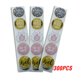 100-500pcs Thank You Sticker Design Diary Christmas Sticker Gift Sealing Sticker Holiday Birthday Party Gift Decoration Label (Online Order Only)