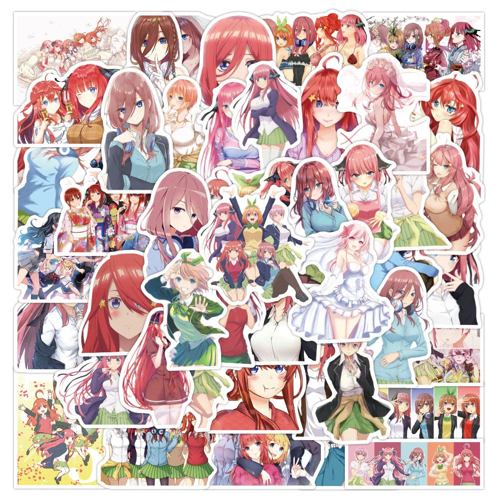 10/30/50PCS 5Toubun no Hanayome Cartoon Stickers The Quintessential Quintuplets Sticker DIY Laptop Guitar Car Bike Decals Toy (Online Order Only)