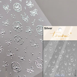 Dreamy Moon Star Cloud Butterfly Starrylight Rhinestone 5D Soft Embossed Relief Nail Art Sticker 3D Decal Decoration Manicure (ONLINE ORDER ONLY)