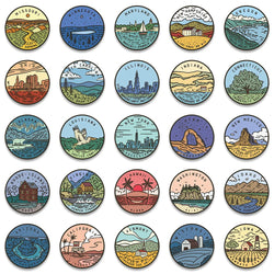 10/50Pcs Famous Scenery 50 states Stickers DIY Toys Stationery Case Skateboard Laptop Guitar Pegatinas Decals Stickers (ONLINE ORDER ONLY)
