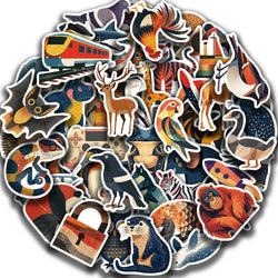 50PCS Funny Cartoon Animals Graffiti Stickers DIY Bike Travel Luggage Guitar Laptop Waterproof Cool Decal Sticker Gift (Online Order Only)